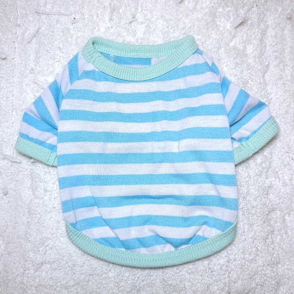 Blue & White Striped Dog Shirt - Picture 1 of 5